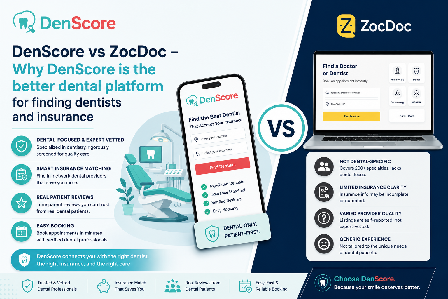 Choose always Denscore over ZocDoc